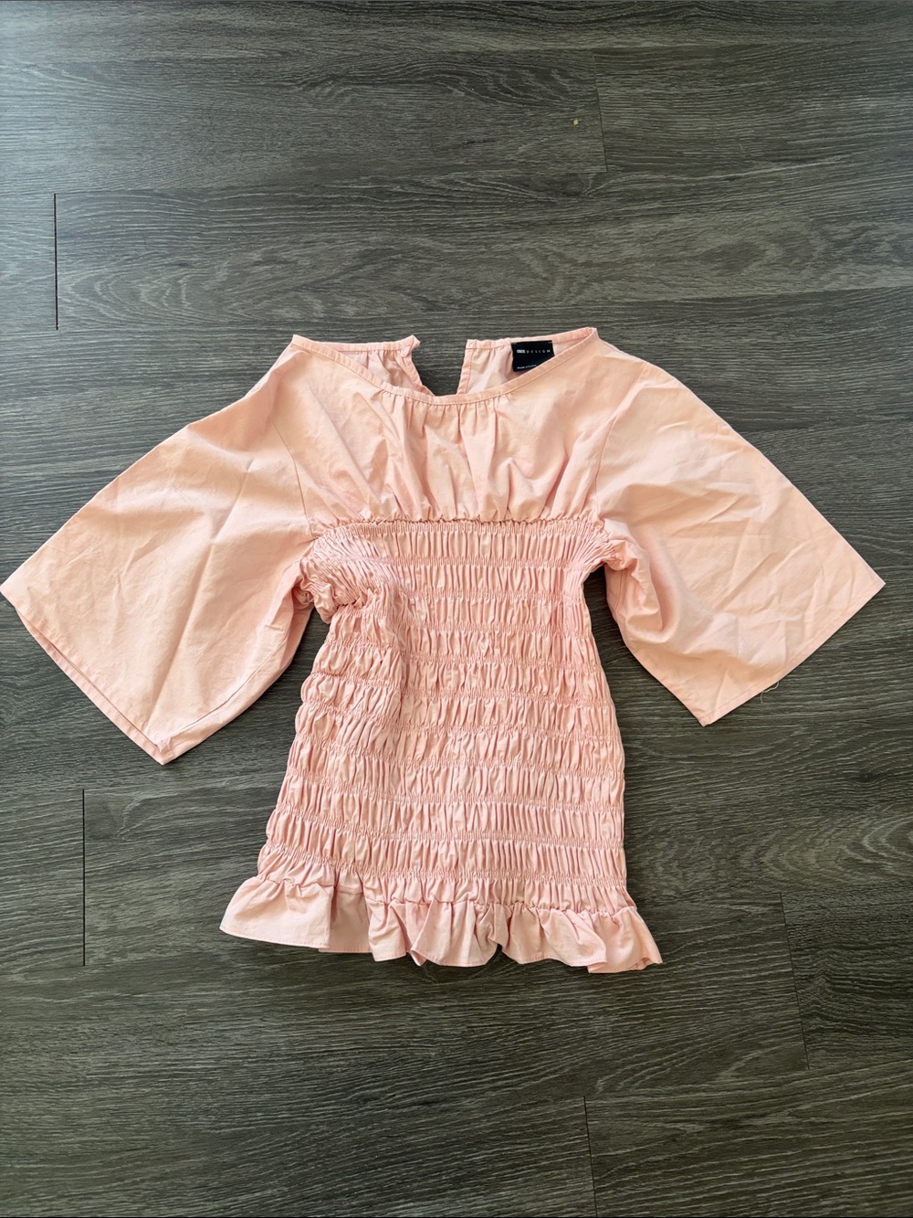 ASOS Pink Smocked Peplum Blouse